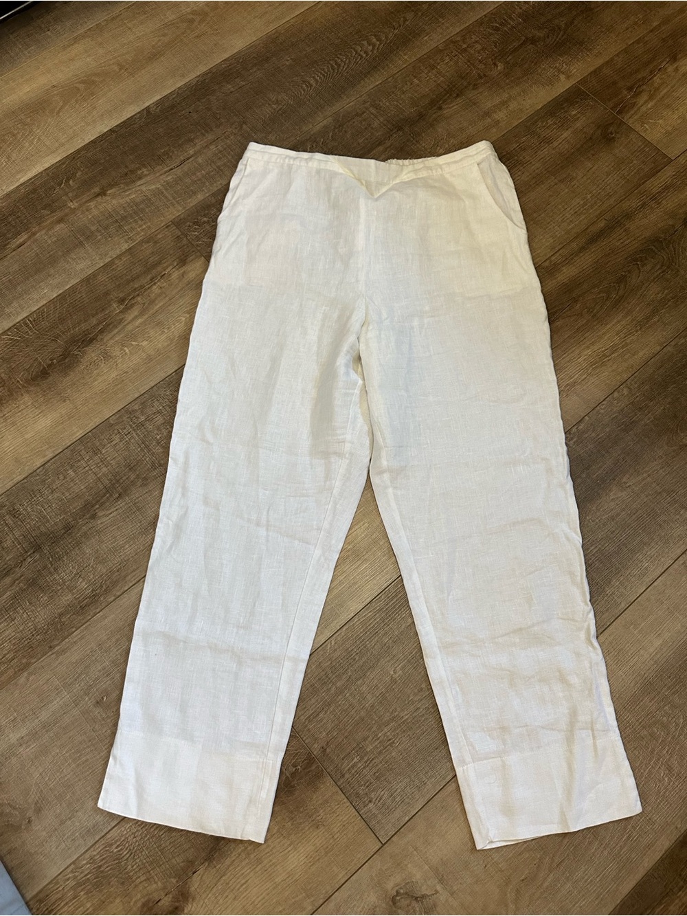 Womens White Linen Pants - Classic Relaxed Fit